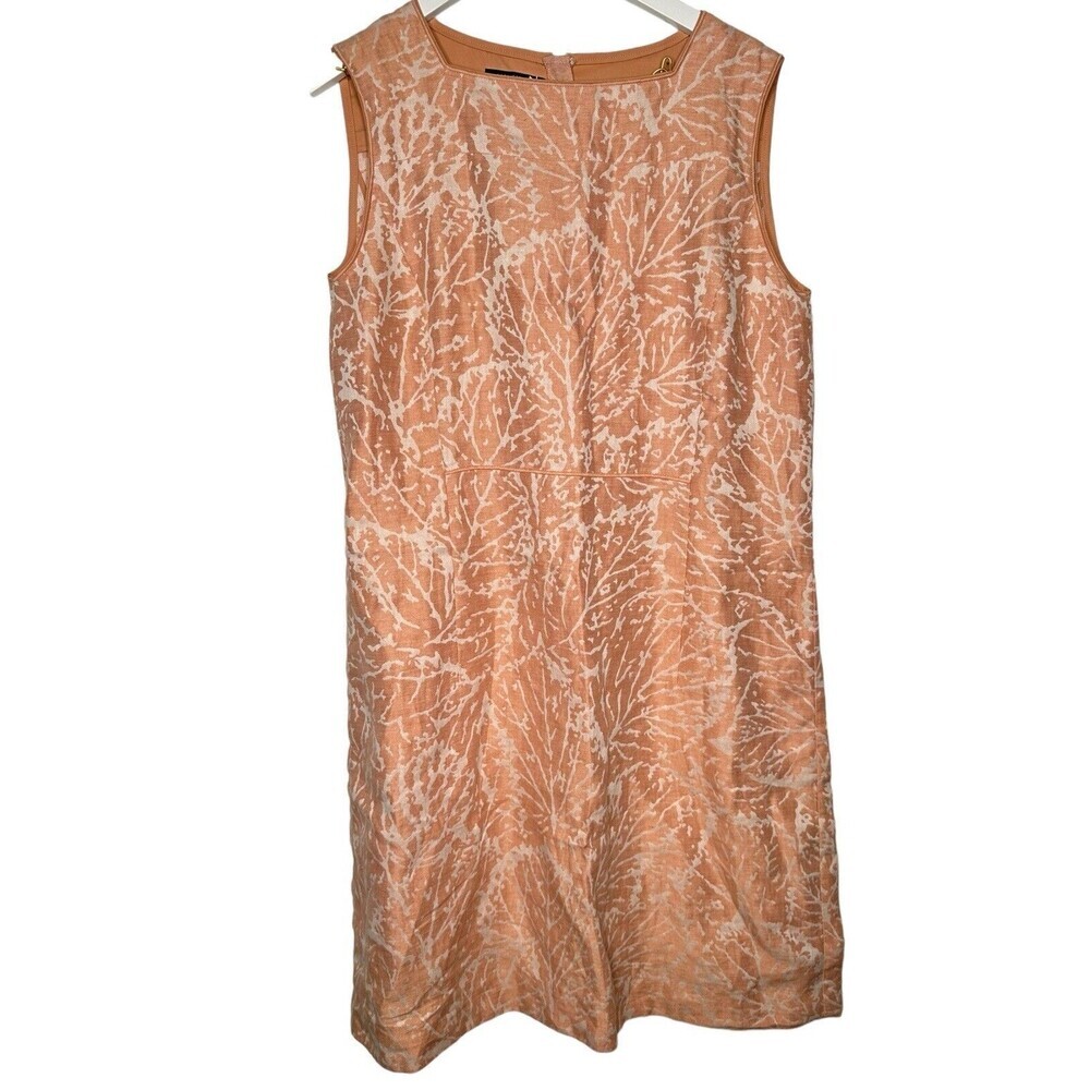 Lafayette 148 New York XL Rose Quartz Multi Linen Sheath Dress Dress 16